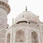 Traditional Stone Mosque on Sky Background Taj mahal