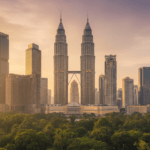 Kuala Lumpur skyline Kuala Lumpur skyline with modern towers and dense cityscape under clear daylight
