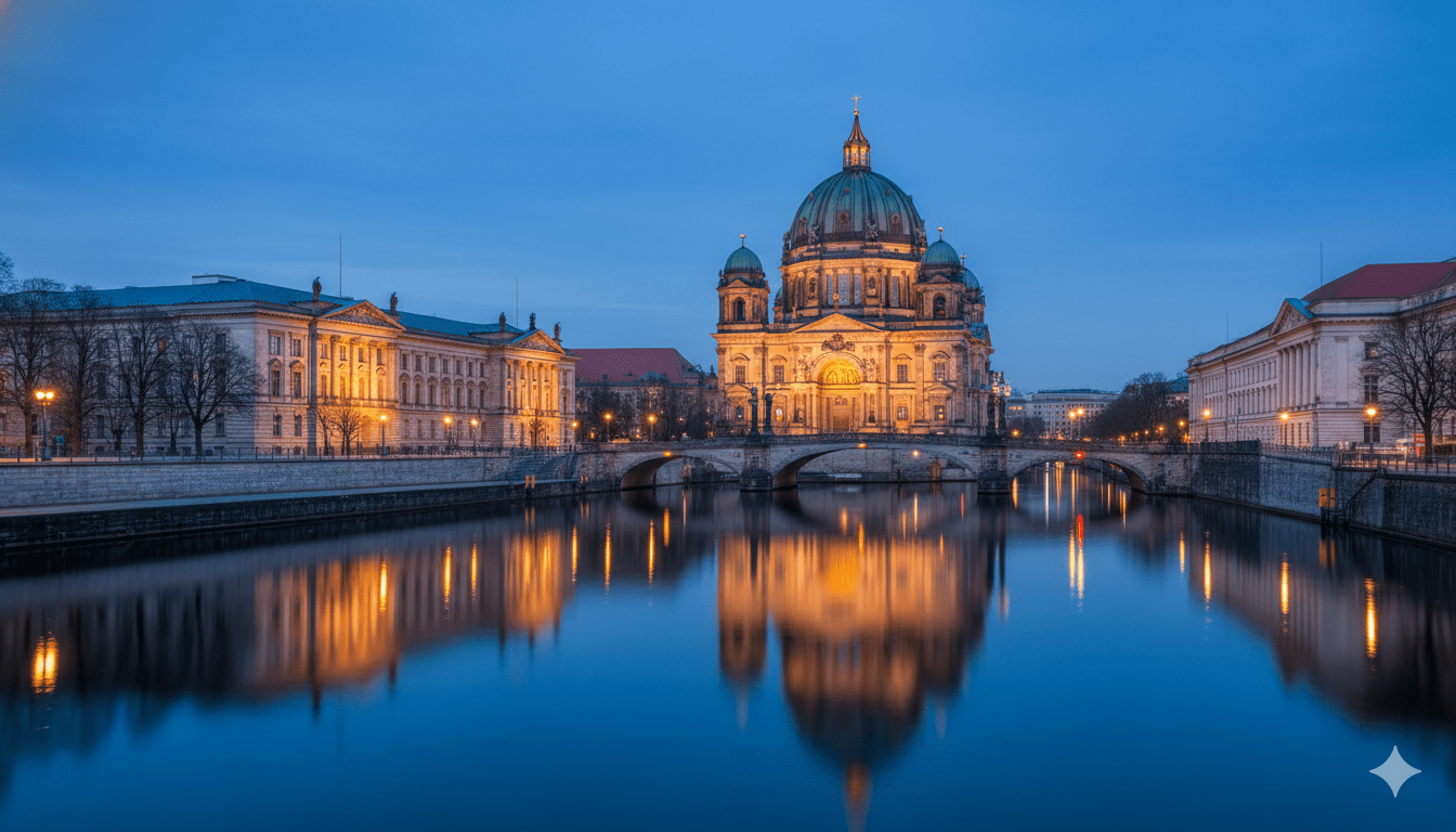 Museum Island and the River Spree in central Berlin