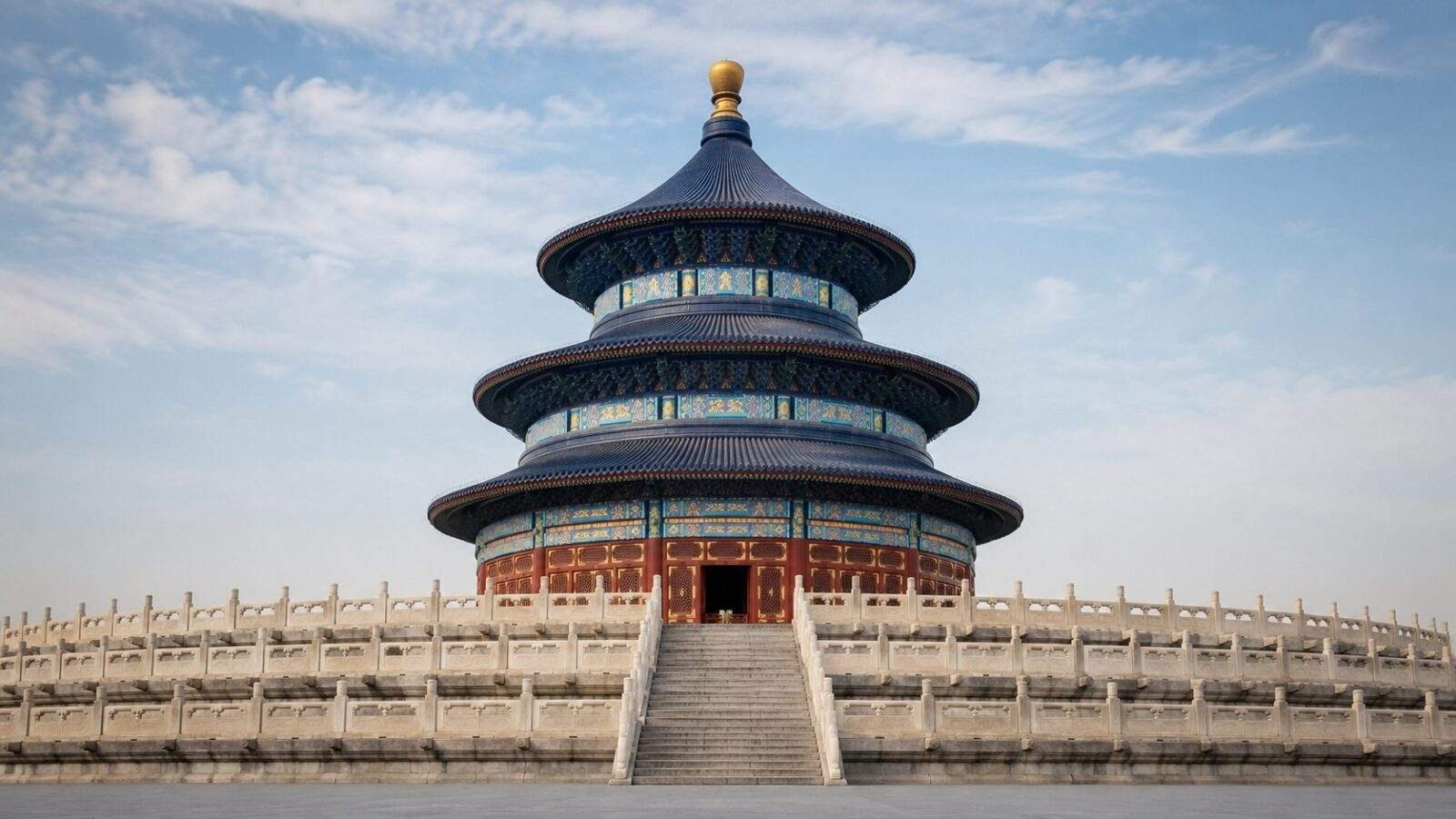Temple of Heaven Hall of Prayer for Good Harvests in Beijing with blue roof tiles
