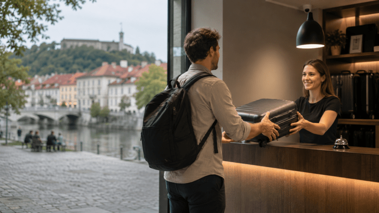 Secure luggage storage near Ljubljana Triple Bridge
